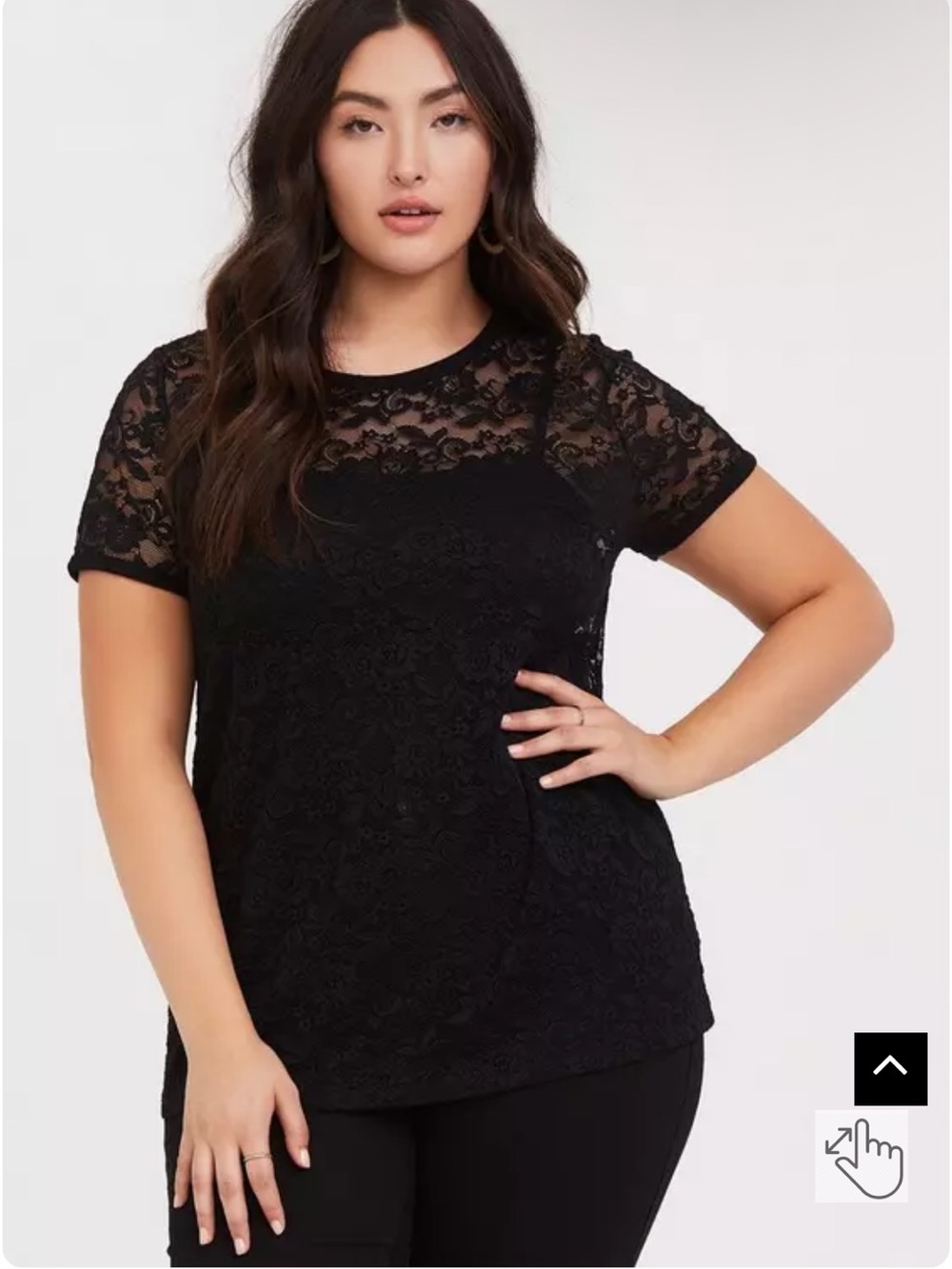 NWOT Torrid black lace top - Picture 2 of 14
